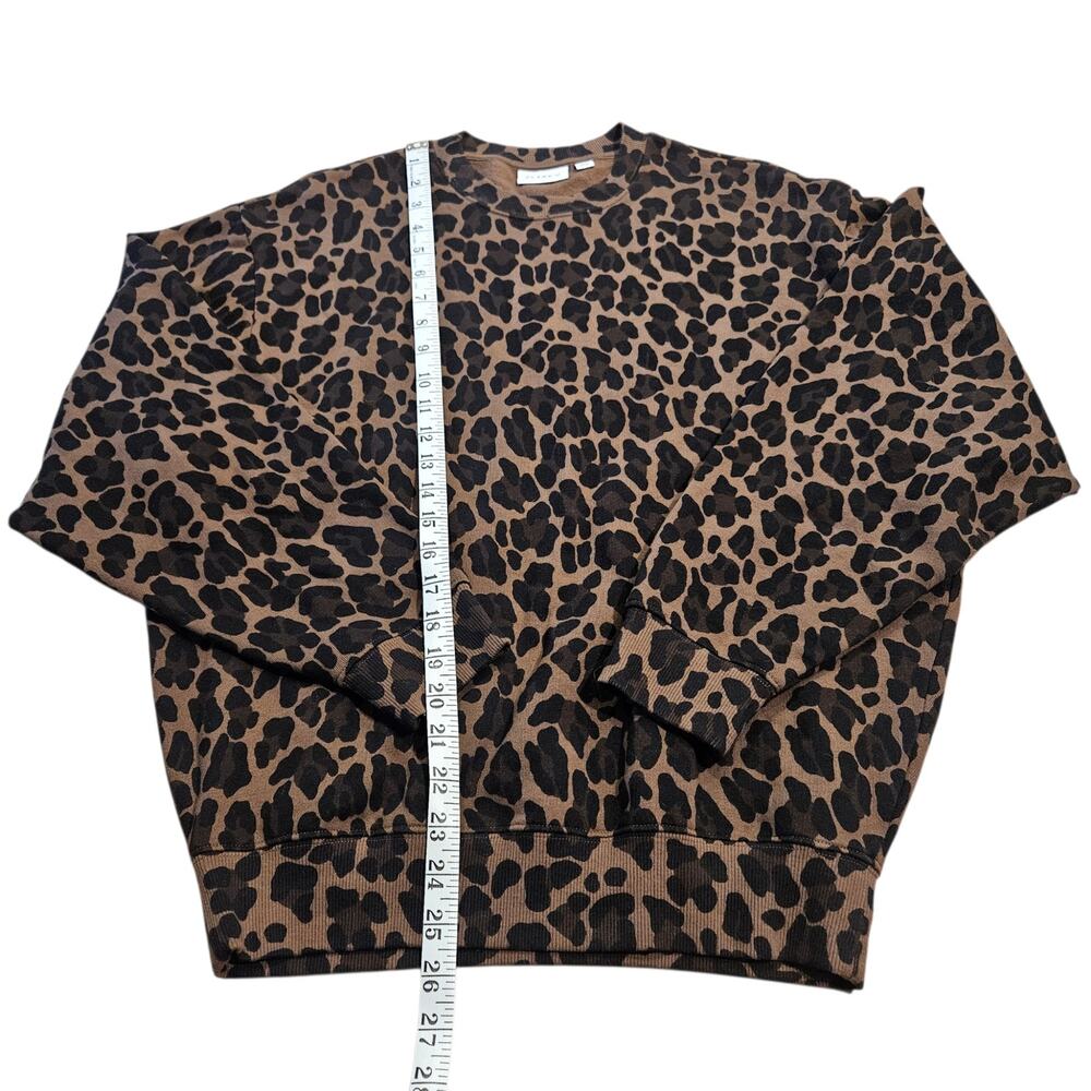 Women's Clare V Oversized Sweatshirt Animal Print Chocolate Double Jag XS - Picture 12 of 16